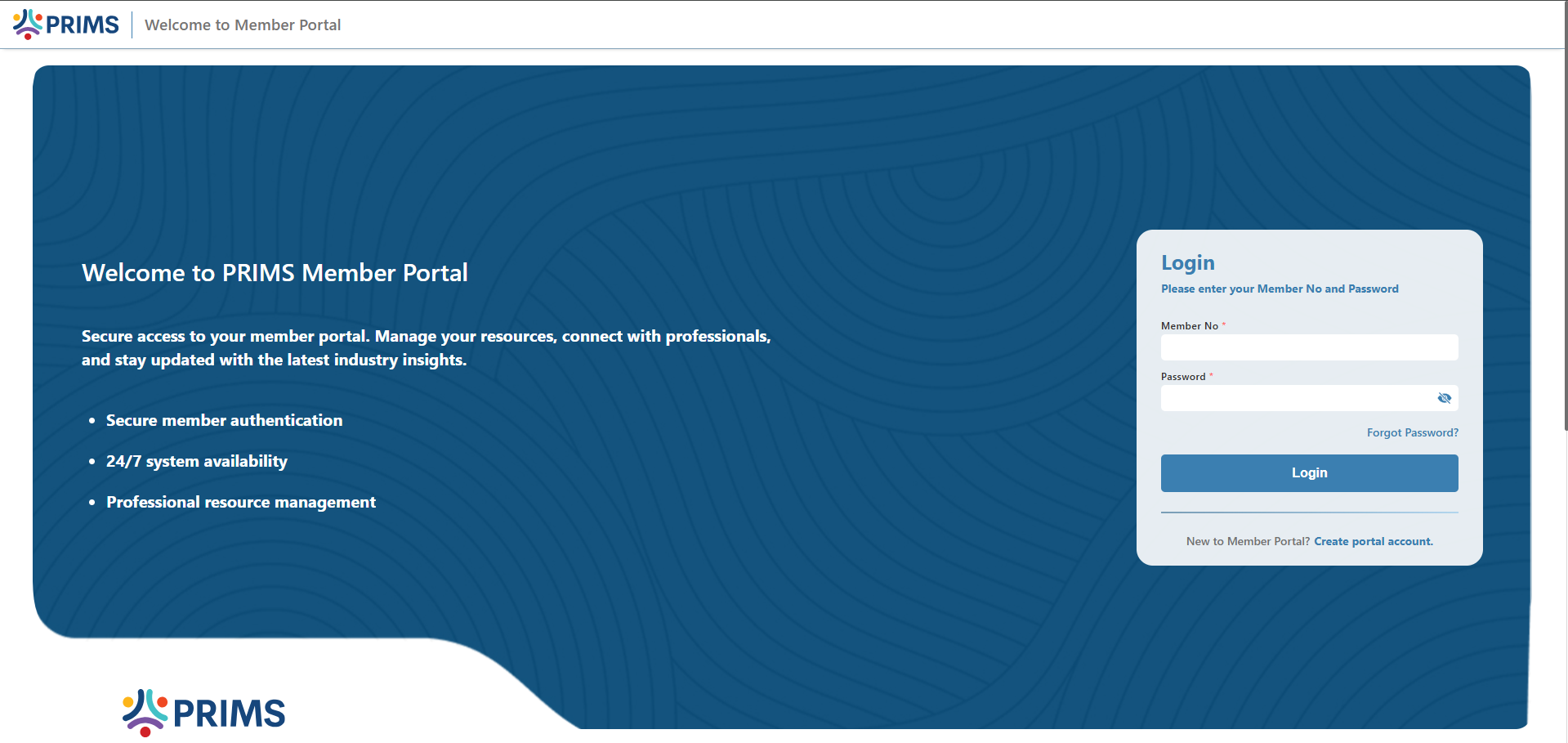 PRIMS Member Portal